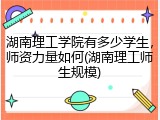 湖南理工学院有多少学生，师资力量如何(湖南理工师生规模)