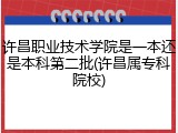 许昌职业技术学院是一本还是本科第二批(许昌属专科院校)