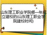 山东理工职业学院哪一年成立建校的(山东理工职业学院建校时间)