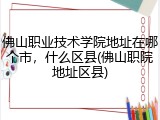佛山职业技术学院地址在哪个市，什么区县(佛山职院地址区县)