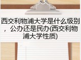 西交利物浦大学是什么级别，公办还是民办(西交利物浦大学性质)