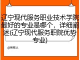 辽宁现代服务职业技术学院最好的专业是哪个，详细阐述(辽宁现代服务职院优势专业)