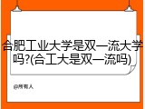 合肥工业大学是双一流大学吗?(合工大是双一流吗)