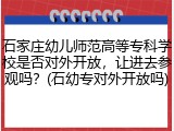 石家庄幼儿师范高等专科学校是否对外开放，让进去参观吗？(石幼专对外开放吗)