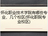 怀化职业技术学院有哪些专业，几个校区(怀化职院专业校区)