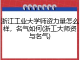浙江工业大学师资力量怎么样，名气如何(浙工大师资与名气)