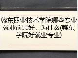 赣东职业技术学院哪些专业就业前景好，为什么(赣东学院好就业专业)