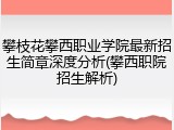 攀枝花攀西职业学院最新招生简章深度分析(攀西职院招生解析)