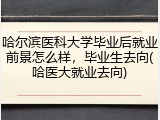 哈尔滨医科大学毕业后就业前景怎么样，毕业生去向(哈医大就业去向)