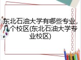 东北石油大学有哪些专业，几个校区(东北石油大学专业校区)
