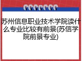 苏州信息职业技术学院读什么专业比较有前景(苏信学院前景专业)