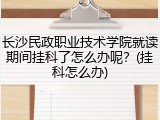 长沙民政职业技术学院就读期间挂科了怎么办呢？(挂科怎么办)