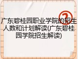 广东碧桂园职业学院的招生人数和计划解读(广东碧桂园学院招生解读)