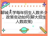 聊城大学每年招生人数多少，政策变动如何(聊大招生人数政策)
