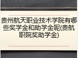 贵州航天职业技术学院有哪些奖学金和助学金呢(贵航职院奖助学金)