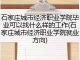 石家庄城市经济职业学院毕业可以找什么样的工作(石家庄城市经济职业学院就业方向)
