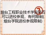 烟台工程职业技术学院是否可以进校参观，有何限制(烟台学院进校参观限制)