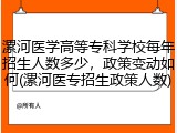 漯河医学高等专科学校每年招生人数多少，政策变动如何(漯河医专招生政策人数)