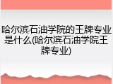 哈尔滨石油学院的王牌专业是什么(哈尔滨石油学院王牌专业)