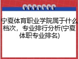宁夏体育职业学院属于什么档次，专业排行分析(宁夏体职专业排名)