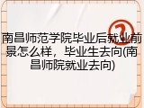 南昌师范学院毕业后就业前景怎么样，毕业生去向(南昌师院就业去向)