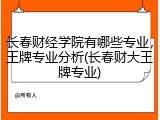 长春财经学院有哪些专业，王牌专业分析(长春财大王牌专业)