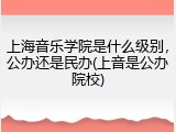 上海音乐学院是什么级别，公办还是民办(上音是公办院校)