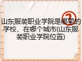 山东服装职业学院是哪里的学校，在哪个城市(山东服装职业学院位置)