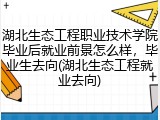 湖北生态工程职业技术学院毕业后就业前景怎么样，毕业生去向(湖北生态工程就业去向)
