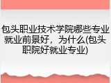 包头职业技术学院哪些专业就业前景好，为什么(包头职院好就业专业)