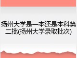 扬州大学是一本还是本科第二批(扬州大学录取批次)