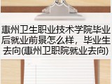 惠州卫生职业技术学院毕业后就业前景怎么样，毕业生去向(惠州卫职院就业去向)