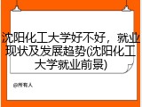 沈阳化工大学好不好，就业现状及发展趋势(沈阳化工大学就业前景)
