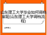 山东理工大学毕业如何调档案呢(山东理工大学调档流程)