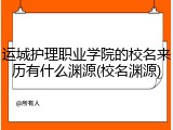 运城护理职业学院的校名来历有什么渊源(校名渊源)