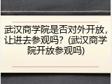 武汉商学院是否对外开放，让进去参观吗？(武汉商学院开放参观吗)