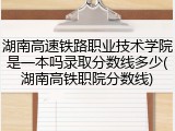 湖南高速铁路职业技术学院是一本吗录取分数线多少(湖南高铁职院分数线)