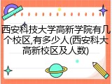 西安科技大学高新学院有几个校区,有多少人(西安科大高新校区及人数)