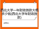 西北大学一年财政拨款大概多少钱(西北大学年财政拨款)