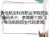 青岛航空科技职业学院招生编码多少，隶属哪个部门(青岛航院招生代码隶属)