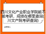 四川文化产业职业学院能不能考研，成绩在哪里查询(川文产院考研查询)