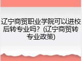 辽宁商贸职业学院可以进校后转专业吗？(辽宁商贸转专业政策)