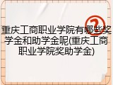 重庆工商职业学院有哪些奖学金和助学金呢(重庆工商职业学院奖助学金)