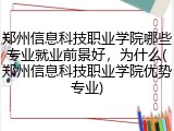 郑州信息科技职业学院哪些专业就业前景好，为什么(郑州信息科技职业学院优势专业)