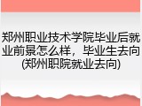郑州职业技术学院毕业后就业前景怎么样，毕业生去向(郑州职院就业去向)
