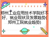 郑州工业应用技术学院好不好，就业现状及发展趋势(郑州工院就业趋势)