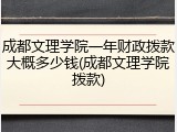 成都文理学院一年财政拨款大概多少钱(成都文理学院拨款)