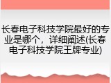 长春电子科技学院最好的专业是哪个，详细阐述(长春电子科技学院王牌专业)