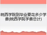 皖西学院到毕业要花多少学费(皖西学院学费总计)