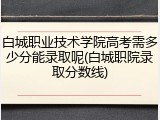 白城职业技术学院高考需多少分能录取呢(白城职院录取分数线)